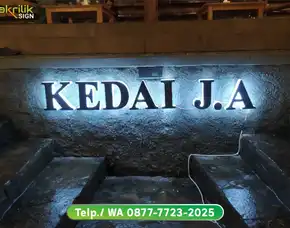 Signage Huruf Timbul Kedai J.A